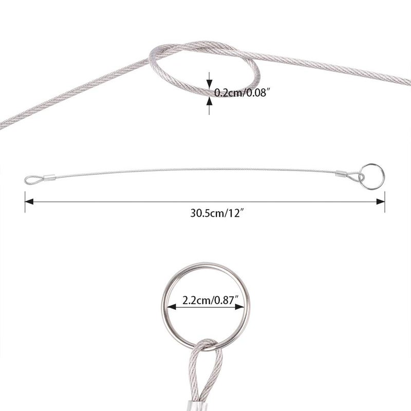 YuCool 12 Pcs Lanyard Safety Rope,YuCool 2mm 316 Stainless Steel Rope with 4 Pcs Hoist Buckle for Preventing Loss and Hanging Modern Lights - Image 2
